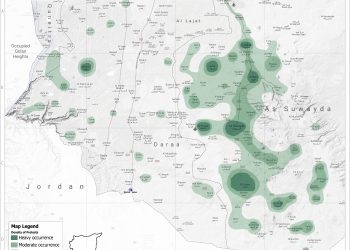 Map: Protest Density in South Syria