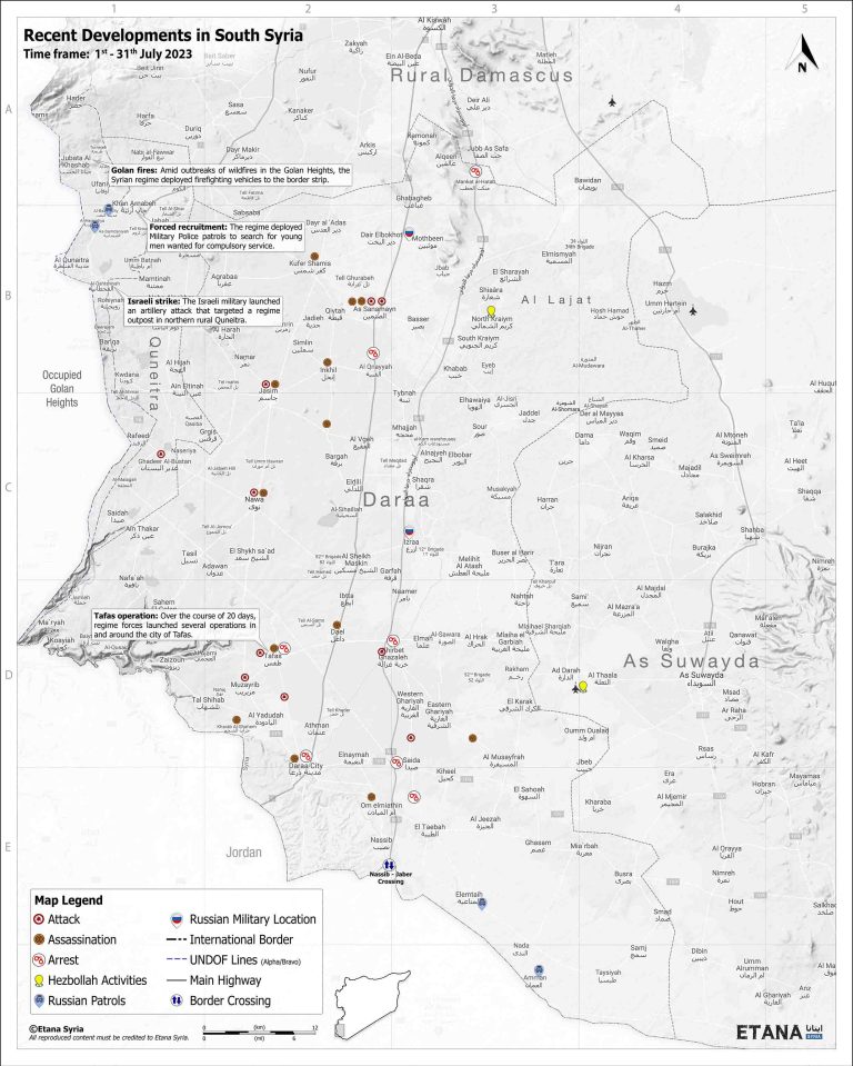 Recent Developments in South Syria July 2023