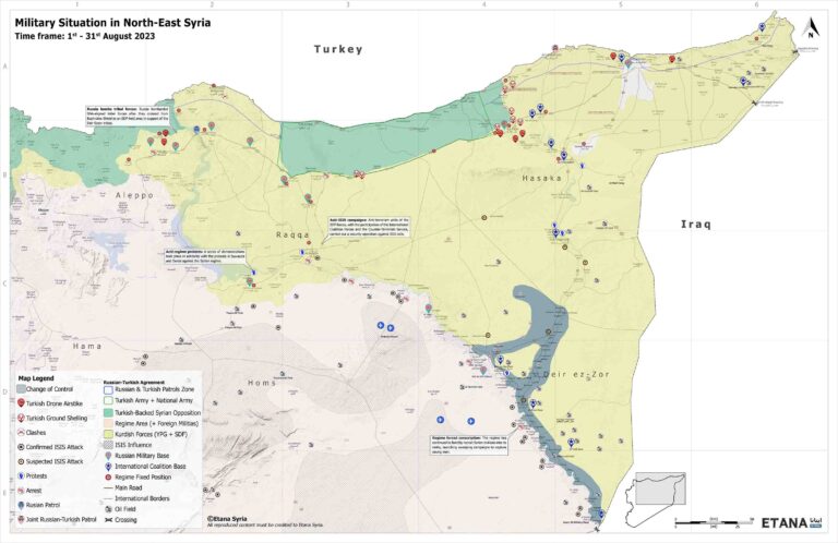 Military Situation in North-East Syria August 2023